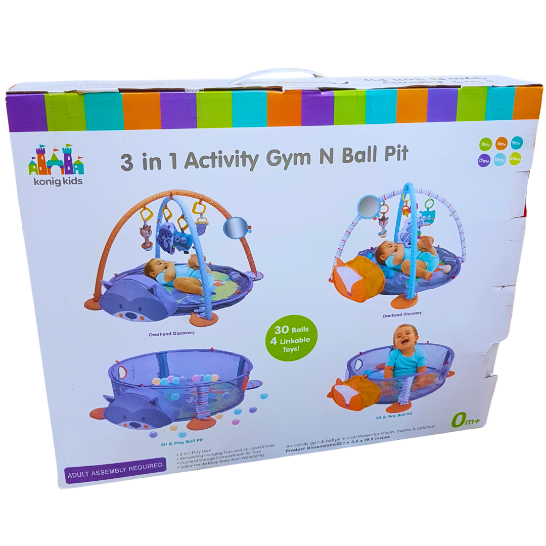 Konig Kids 3-in-1 Activity Gym N Ball Pit - Multi-Stage Play Mat for Infants Secondary image