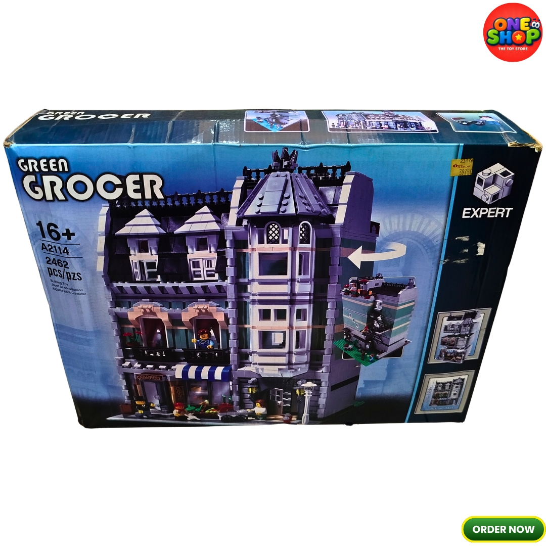 Green Grocer Modular Building Blocks Set 2462 Pieces – Expert City Market Construction Model for Adults | Collectible Street Shop Building Set | Premium STEM Building Toy 16+