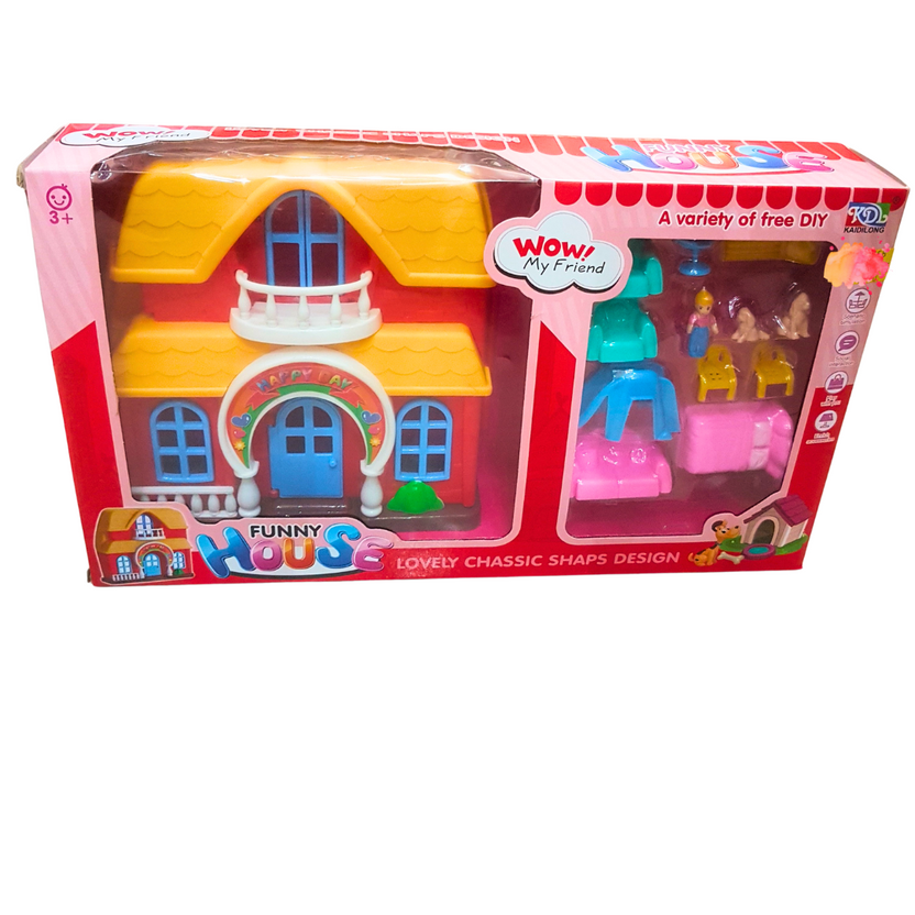 Funny House Play Set | Interactive Dollhouse Toy with Accessories for Kids - Ages 3+ Main image