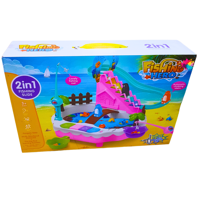 Musical Fishing Game Toy Set For Kids - 45 Fishes & 4 Fishing Rods - Fun Learning Activity For Ages 3+ Main image