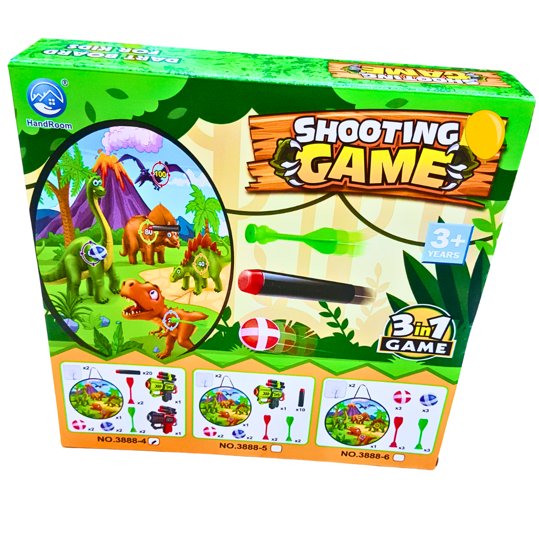 Dinosaur Shooting Game Set – 3-in-1 Dartboard & Target Practice Toy for Kids | Ages 3+ Secondary image