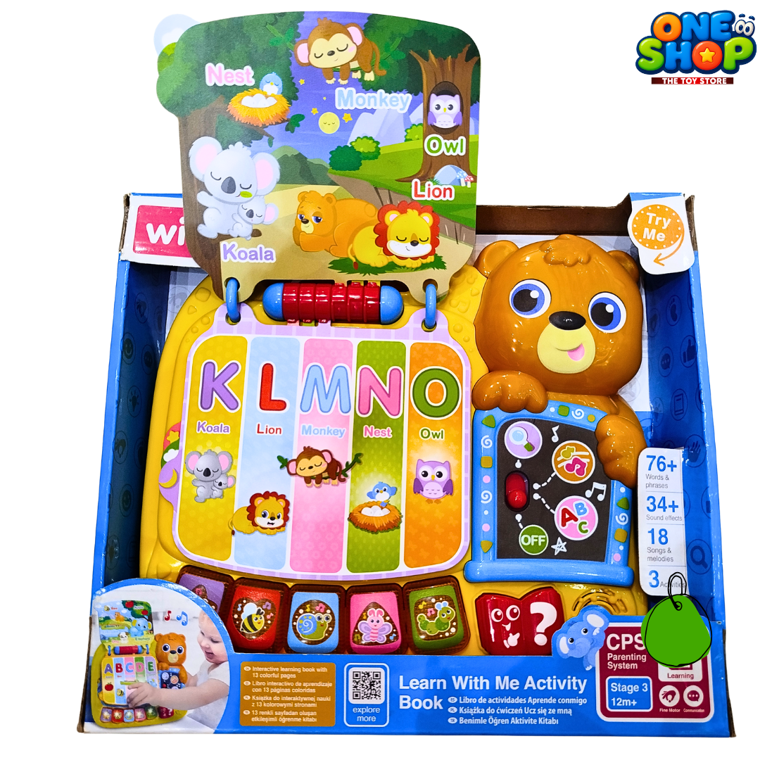 Winfun Learn With Me Activity Book – Interactive ABC Learning Toy with Sounds, Music & Animal Words for Toddlers Secondary image