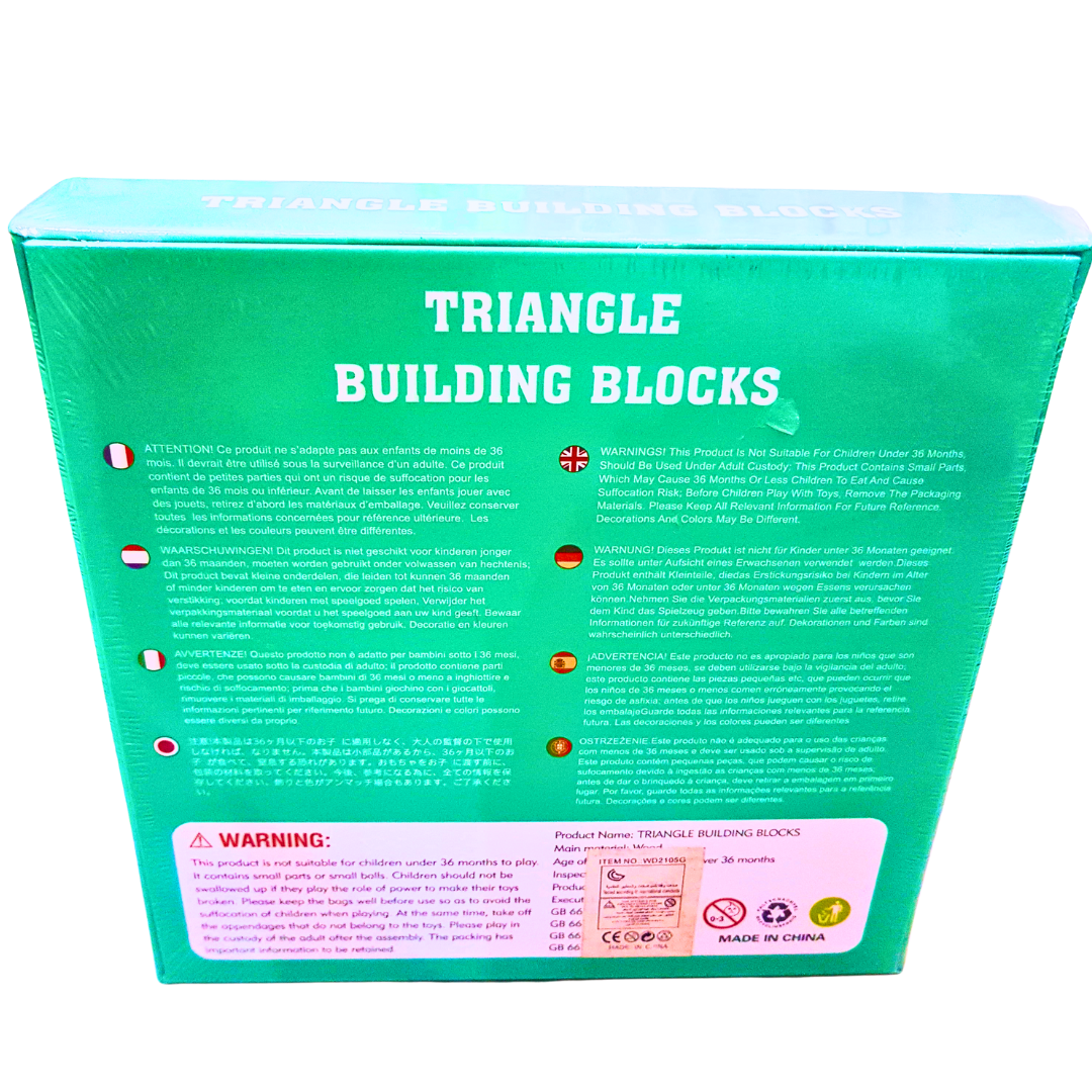 Triangle Building Blocks Educational Toy Set | Early Learning Intellectual Challenge for Kids | Colorful Geometric Puzzle for Ages 3+ Secondary image