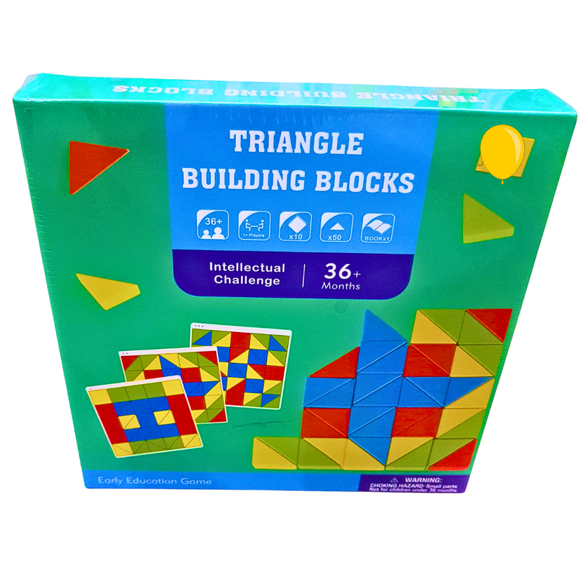 Triangle Building Blocks Educational Toy Set | Early Learning Intellectual Challenge for Kids | Colorful Geometric Puzzle for Ages 3+ Main image