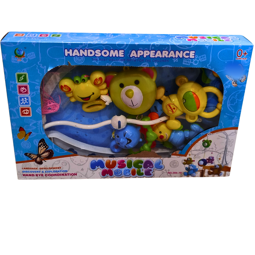 🧸 Colorful Musical Crib Mobile for Newborns – Hanging Animal Toys for Sensory Development (0M+) Main image