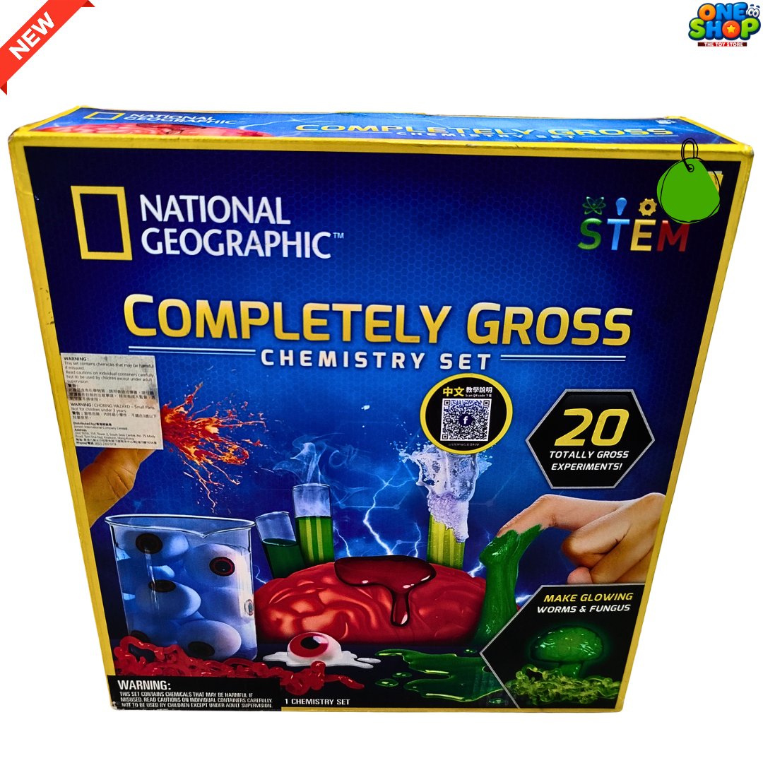 National Geographic Completely Gross Chemistry Set for Kids – STEM Science Experiment Kit with 20 Fun Activities | Educational Learning Toy for Boys & Girls