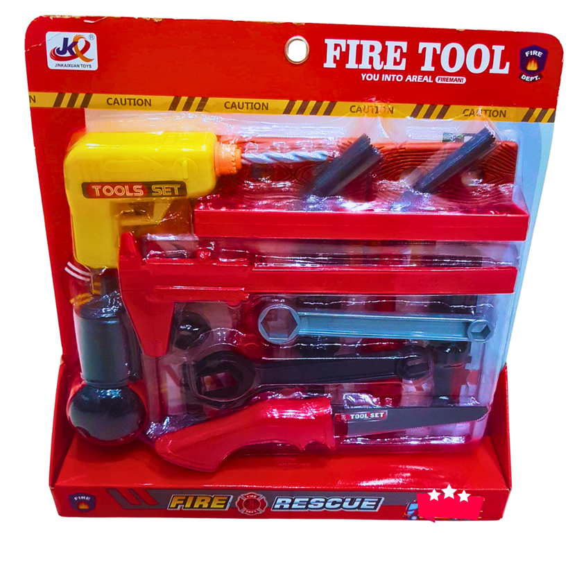 Firefighter Rescue Tool Kit for Kids – Fire Dept. Simulation Play Set with Tools & Accessories | Pretend Play Toy for Boys (Age 3+) Main image