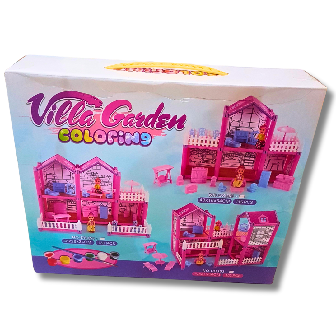 DIY Villa Garden Coloring Dollhouse – 3D Playset for Kids Secondary image