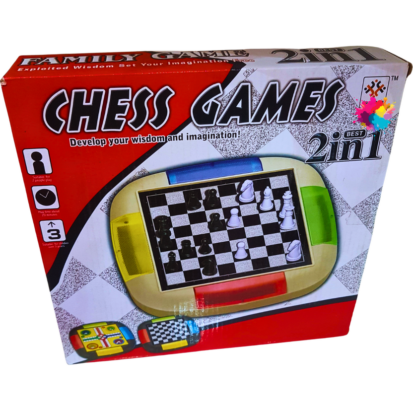 2-in-1 Chess and Ludo Family Board Game Set - Develop Wisdom and Imagination for Kids Ages 3+ Main image