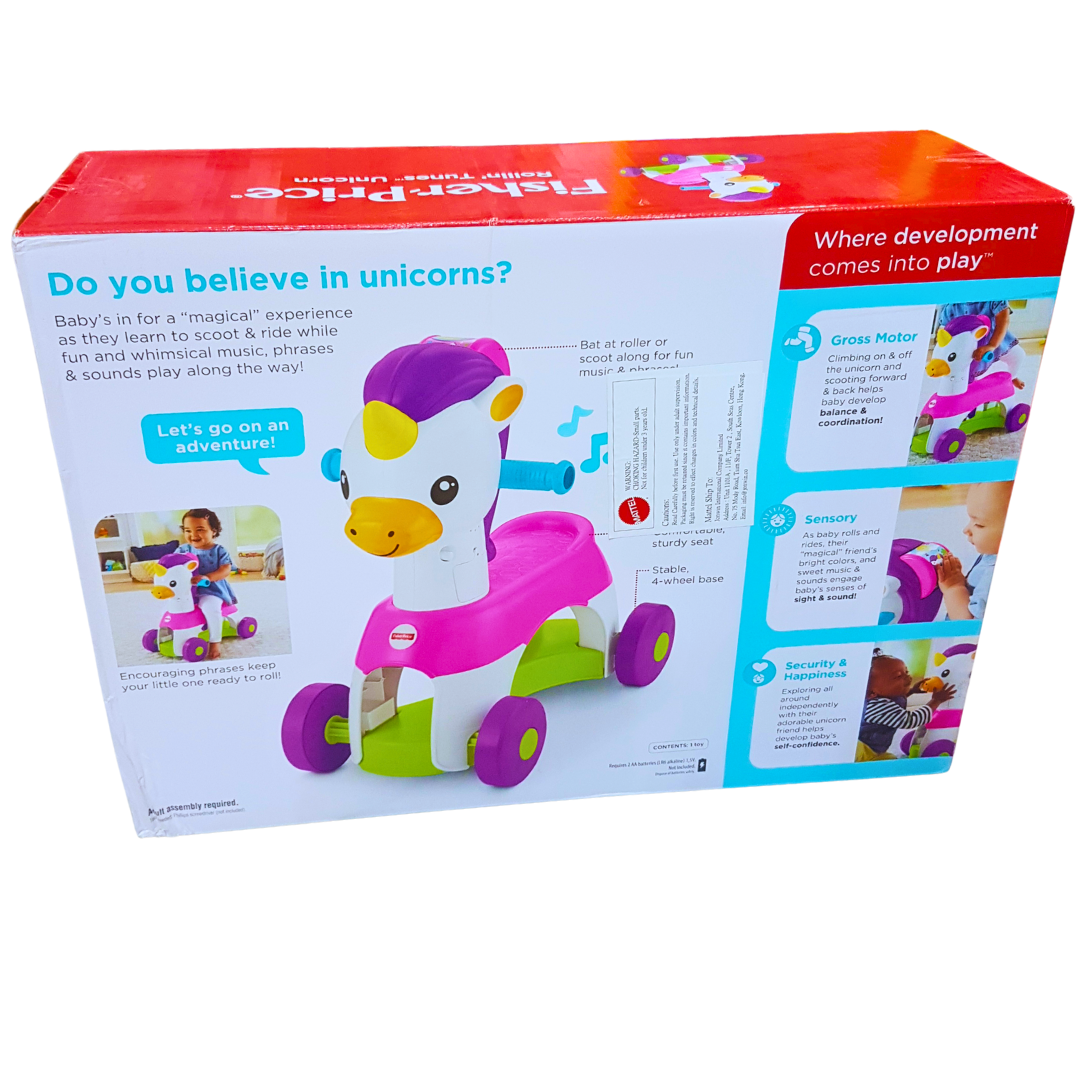 Fisher-Price Rollin’ Tunes Unicorn Ride-On - Interactive Musical Scoot and Ride Toy Secondary image
