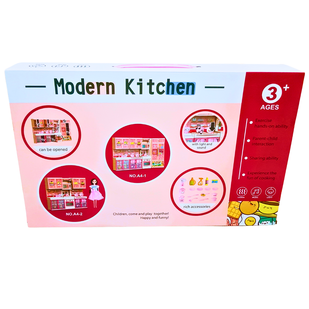 Modern Kitchen Playset – Complete Toy Kitchen with Light, Sound, and Accessories for Kids Secondary image