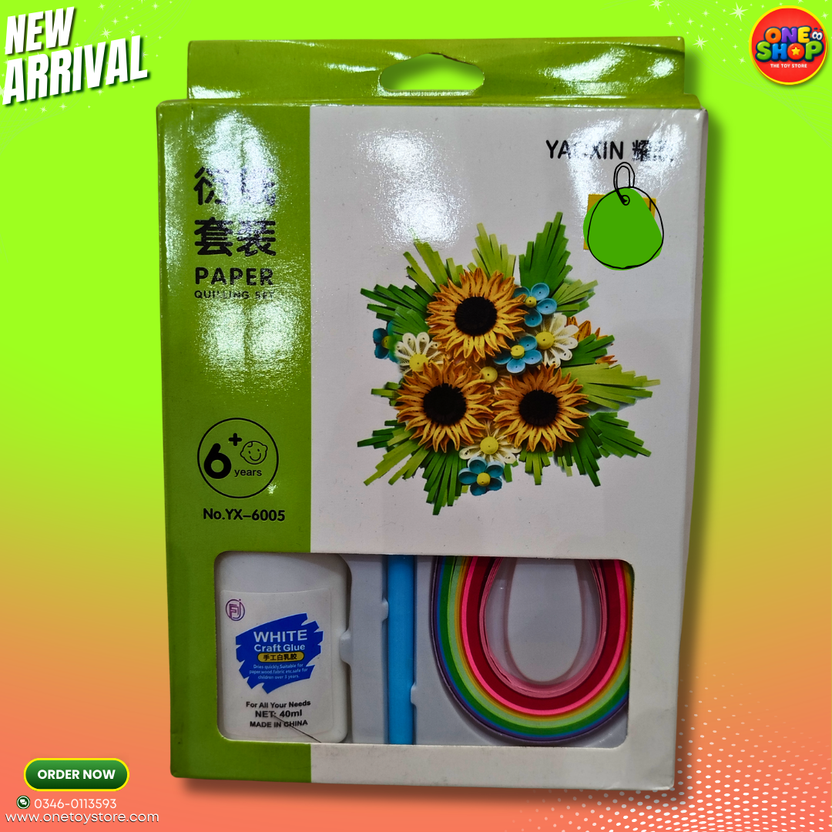 Paper Quilling Art Kit for Kids 6+ – DIY Paper Craft Set with Colored Strips & Glue for Creative Learning in Pakistan Main image