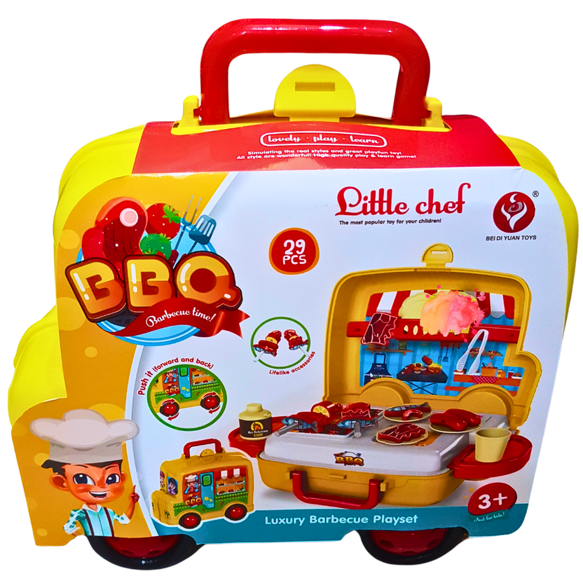 Little Chef BBQ Playset for Kids - 29 PCS Portable Barbecue Cooking Kit Main image
