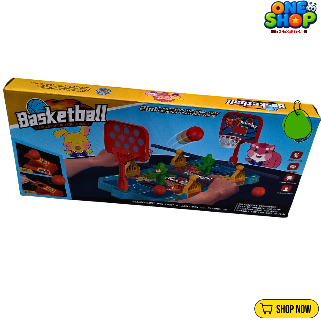 2-in-1 Tabletop Basketball Catapult Game for Kids – Interactive Shooting Contest Board Game | Two-Player Sports Challenge Toy for Boys & Girls Secondary image