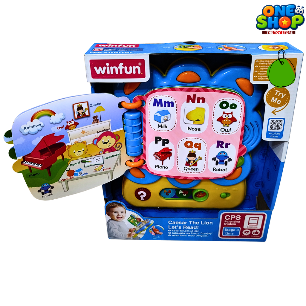 Winfun Caesar The Lion Let’s Read! – Interactive Alphabet Learning Book for Toddlers with Sounds, Words & Educational Activities