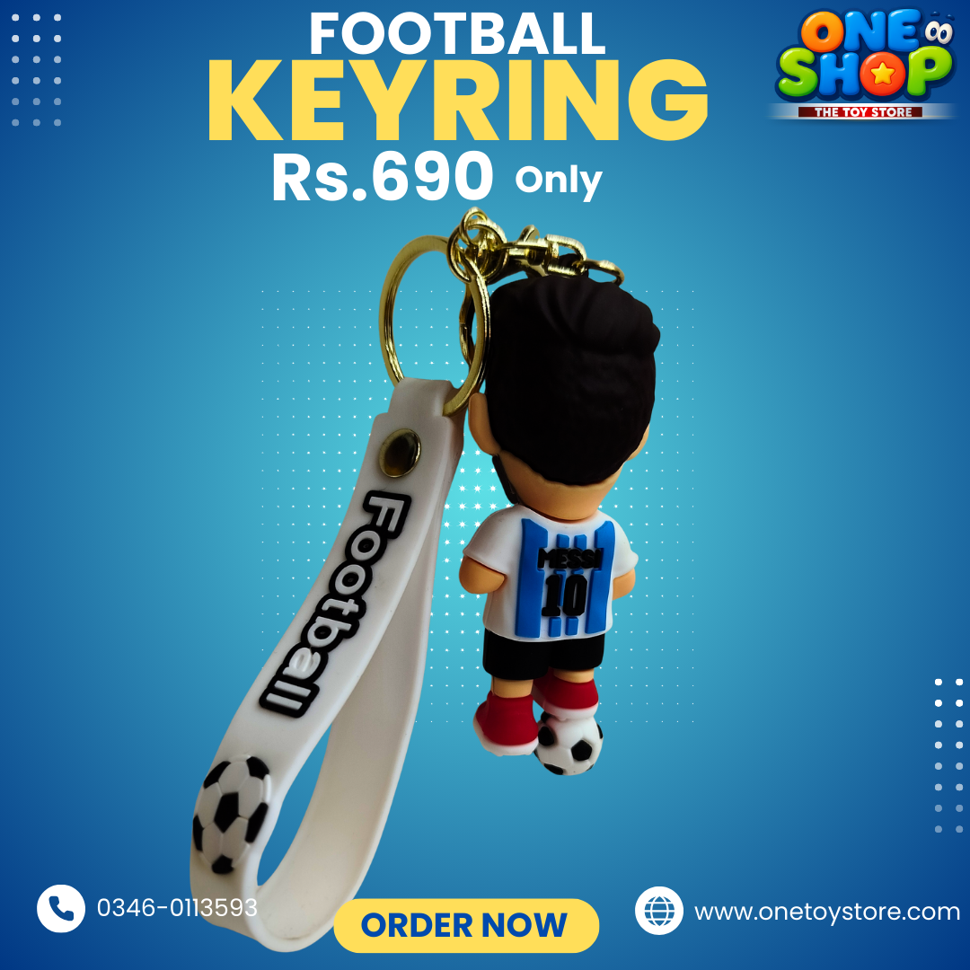 Football Keyring for Kids & Fans | Argentina Style Cartoon Football Player Keychain with Strap | Premium Sports Keyring – Durable & Stylish (Rs.690) Secondary image