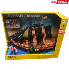 🏴‍☠️ Pirate Ship Toy with Lights & Sound – Adventure Playset with Figures & Black Sails (Age 3+)