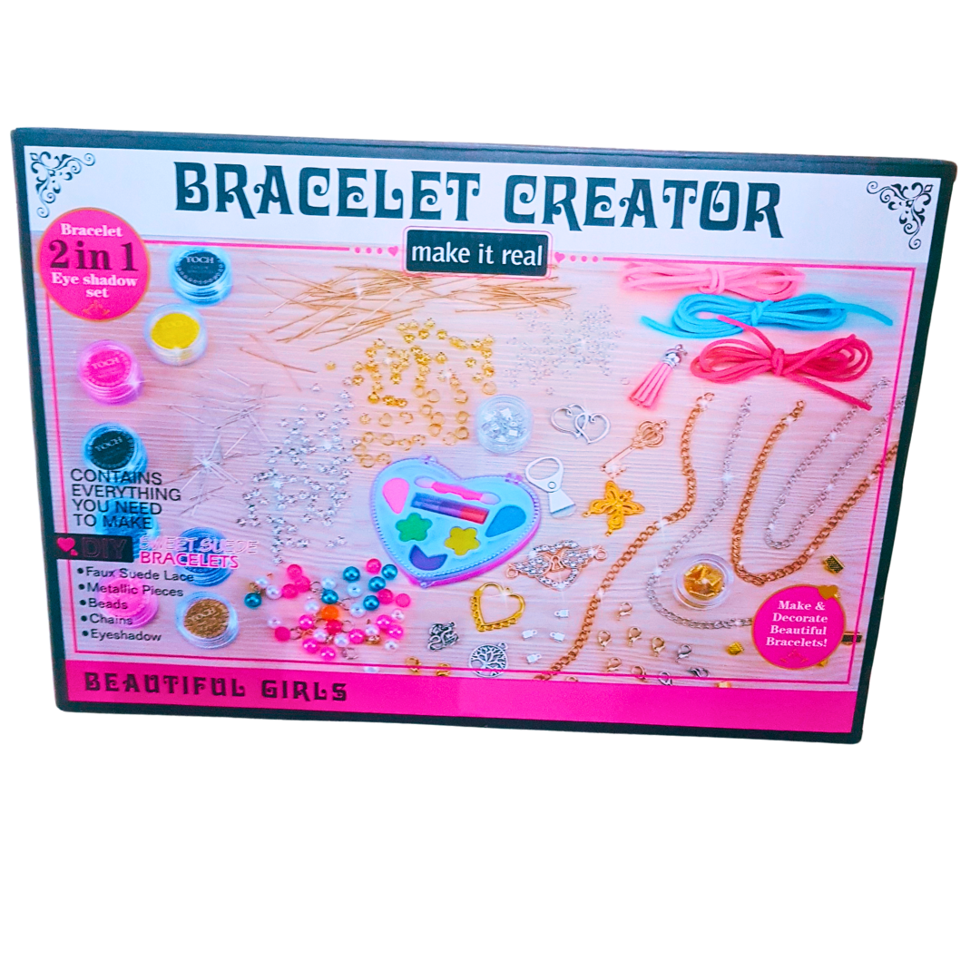 ✨ DIY Bracelet Creator & Makeup Kit – 2-in-1 Bead Craft & Eyeshadow Set for Girls | Make Your Own Jewelry (Ages 6+) Secondary image
