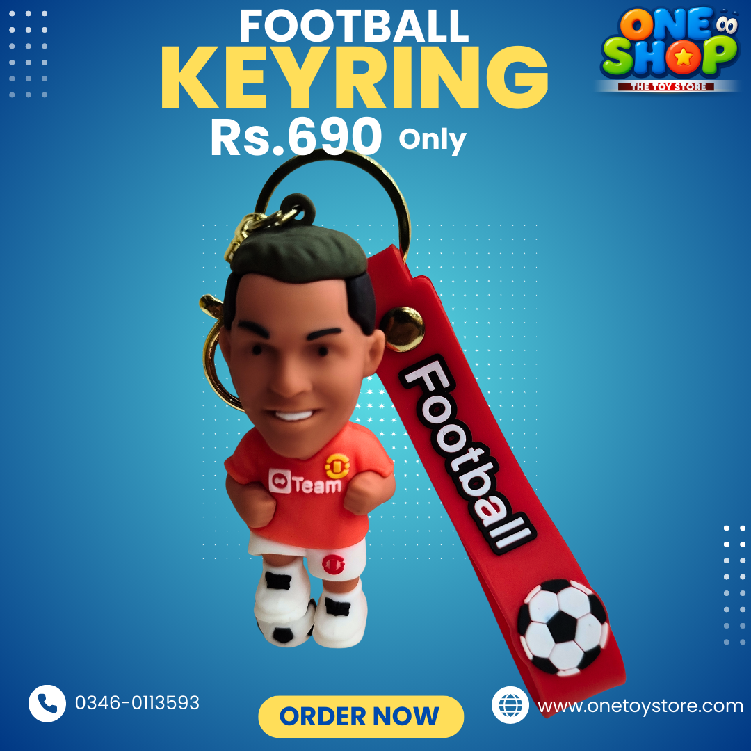 Football Player Keyring for Kids & Teens | Cartoon Soccer Keychain with Strap | Durable Sports Keyring for School Bags & Keys – Rs.690