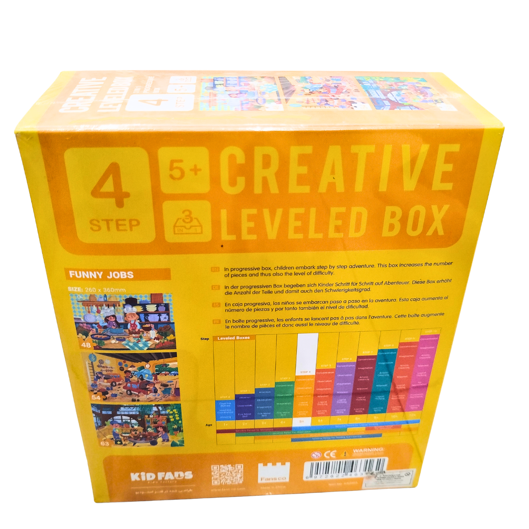 KidFans Creative Leveled Puzzle Box – 3-in-1 Progressive Funny Jobs Puzzle Set for Kids (Step 4, Age 5+) Secondary image