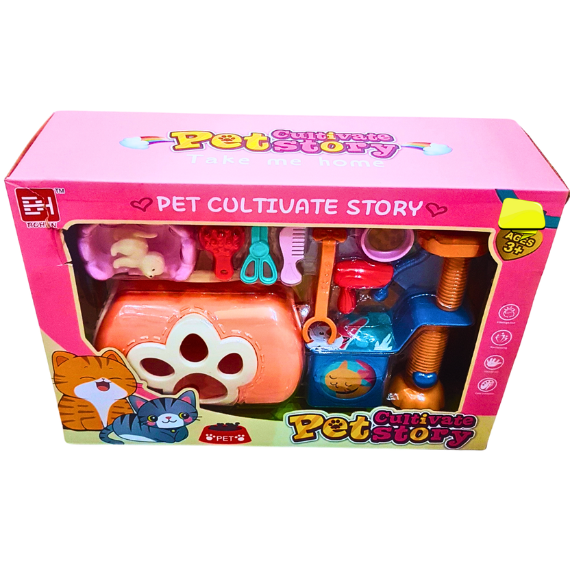 Pet Care Playset for Kids | "Pet Cultivate Story" Pretend Play Kit | Fun Pet Grooming & Care Toy Main image