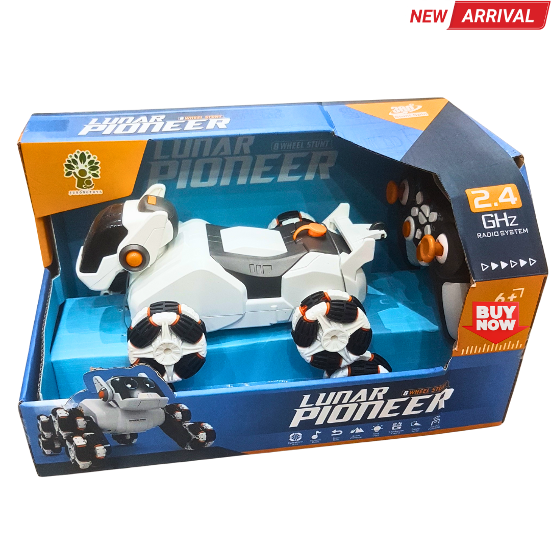 🚀 Lunar Pioneer RC Stunt Car – 8-Wheel 2.4GHz Remote Control Space Rover for Kids (Age 6+) Main image