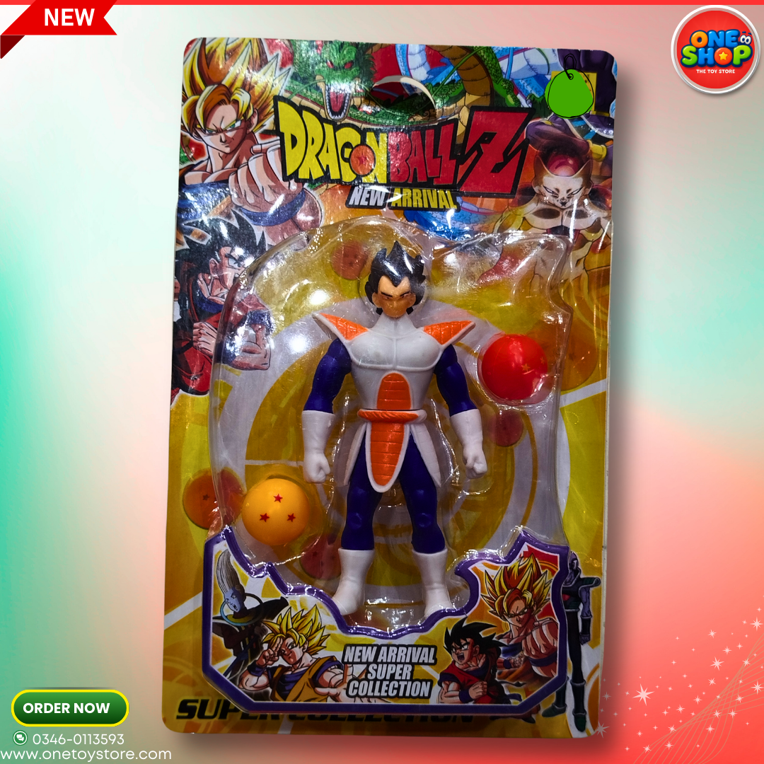 ⚔️ Dragon Ball Z Vegeta Action Figure Toy – Anime Super Saiyan Collectible with Dragon Balls | Super Collection for Kids in Pakistan