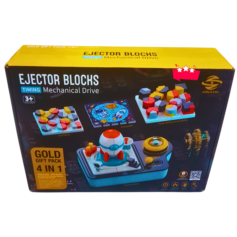 Ejector Blocks 4-in-1 STEM Toy Set – Mechanical Drive Puzzle & Building Blocks for Kids (Ages 3+) Main image