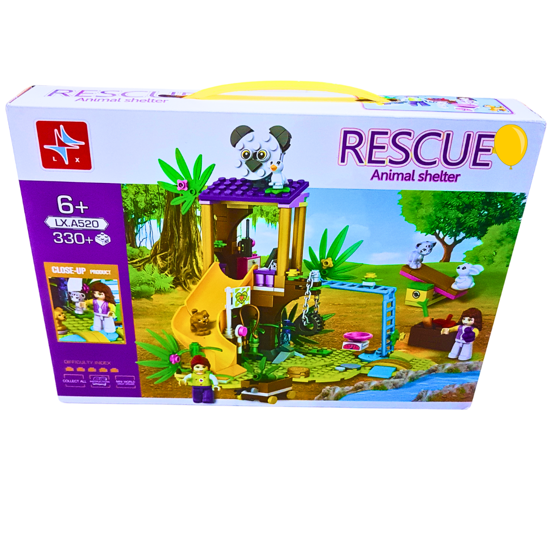 Rescue Animal Shelter Building Set | 330+ Pieces | Jungle Rescue Adventure | Ages 6+