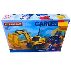 Lele Brother 6-in-1 Car Robot Excavator Building Set – 61-Piece Construction & Transformer Toy for Kids (Ages 6+)