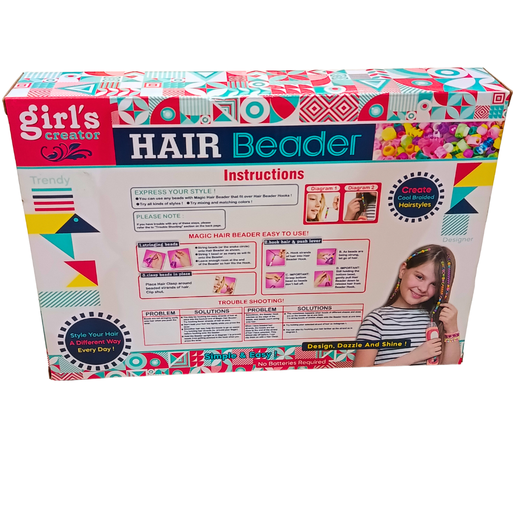 Girl's Creator Magic Hair Beader DIY Hair Styling Kit – Colourful Beads, Hair Beading Tool & Accessories | Ages 5+