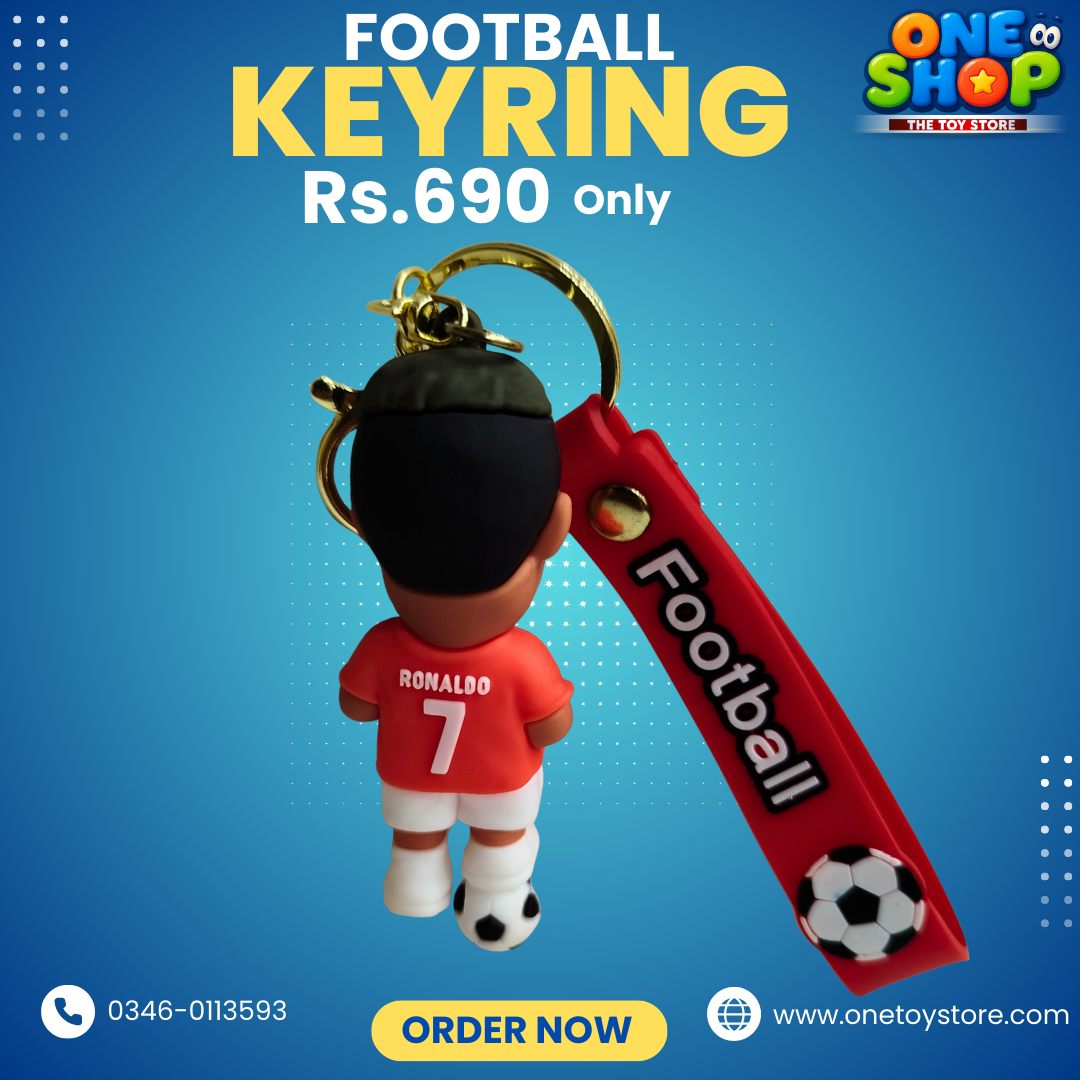Football Player Keyring for Kids & Teens | Cartoon Soccer Keychain with Strap | Durable Sports Keyring for School Bags & Keys – Rs.690