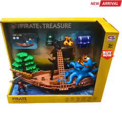 🦜 Pirate Ship Playset with Giant Octopus – Lights, Spray, & Treasure Accessories (Age 3+)