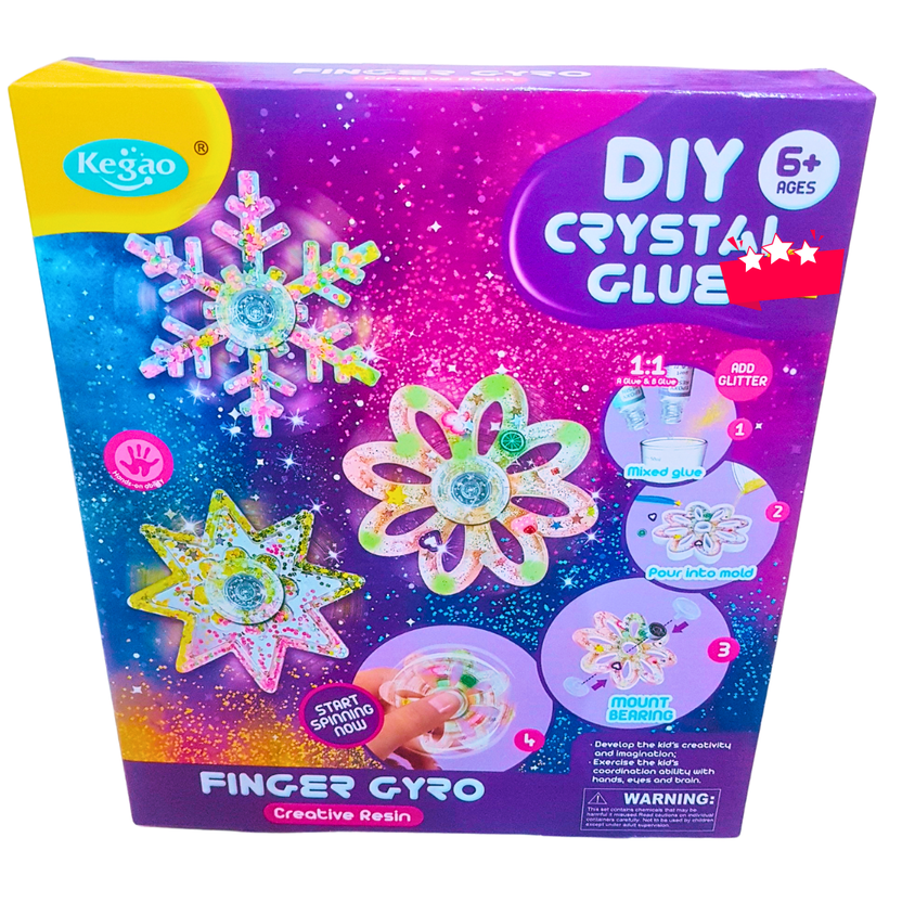 🌈 DIY Crystal Glue Spinner Set – Make Your Own Fidget Toys with Glitter, Molds & Bearings | Creative Craft Kit for Kids Ages 6+ Main image
