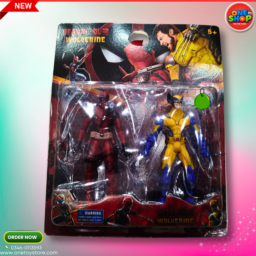 🦸‍♂️ Deadpool & Wolverine Action Figures Set for Kids – Superhero Toy Duo Pack | Marvel Style Collectible Figures in Pakistan Main image