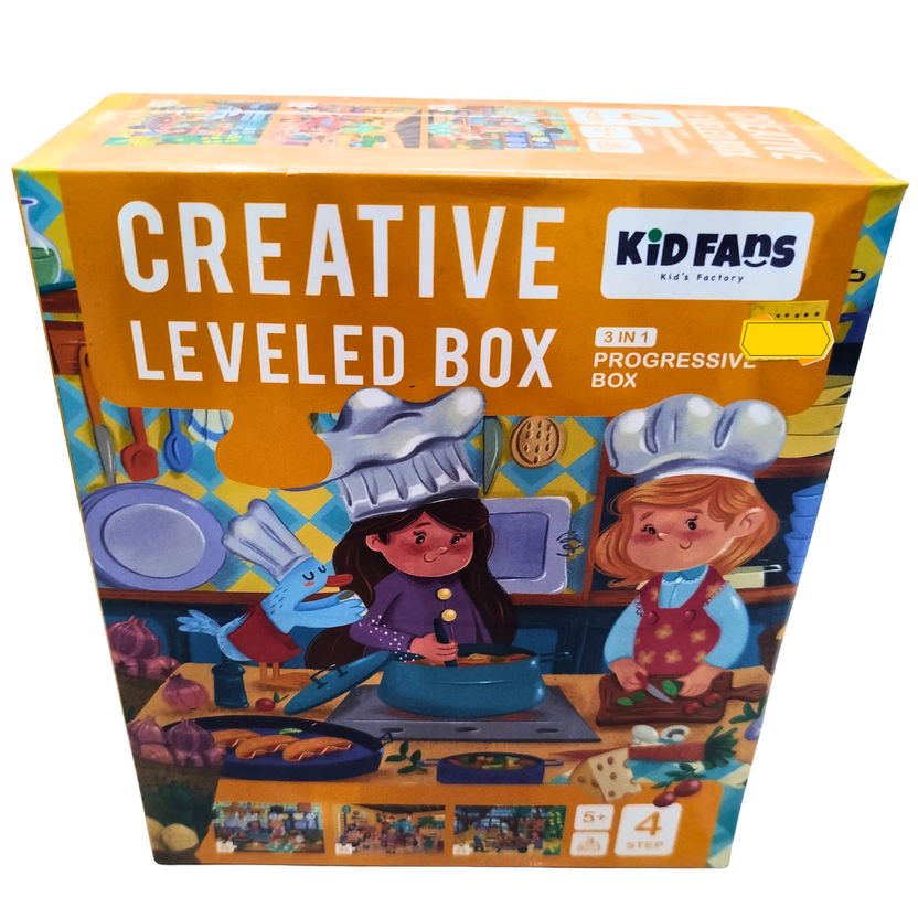 KidFans Creative Leveled Puzzle Box – 3-in-1 Progressive Funny Jobs Puzzle Set for Kids (Step 4, Age 5+) Main image