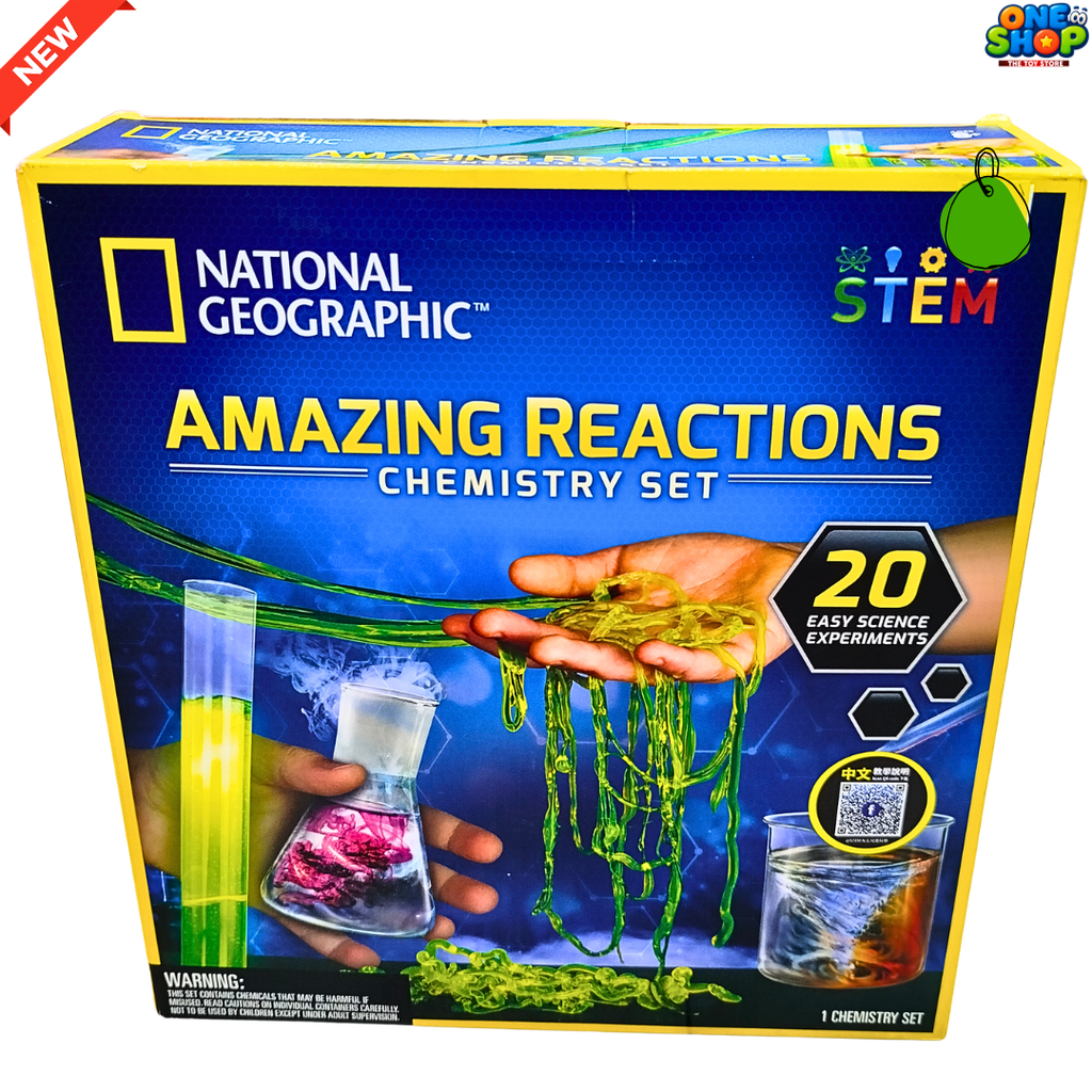 National Geographic Amazing Reactions Chemistry Set for Kids – STEM Science Experiment Kit with 20 Activities | Educational Learning Toy for Boys & Girls