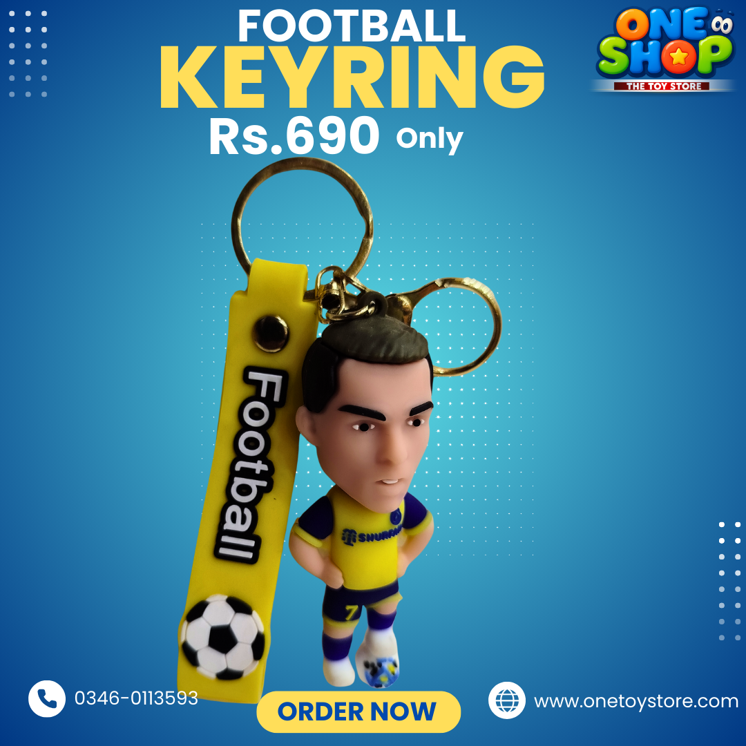 Football Player Keyring for Kids | No.7 Style Soccer Keychain with Strap | Cartoon Football Keyring for School Bags & Keys – Rs.690