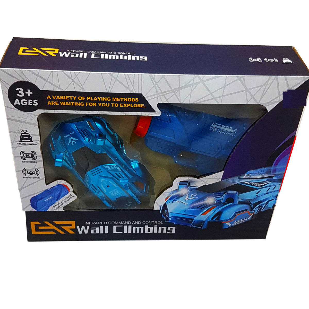 New Arrival: Remote Control Wall Climbing Car with Super Suction - Infrared Controlled Toy for Boys, Capable of Ground, Wall, and Ceiling Walking