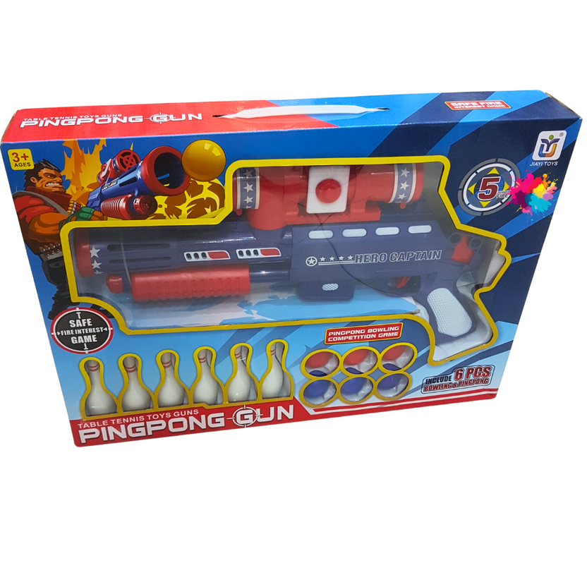 Ping Pong Gun Bowling Competition Game - Table Tennis Toy Gun Set for Kids 3+ Main image