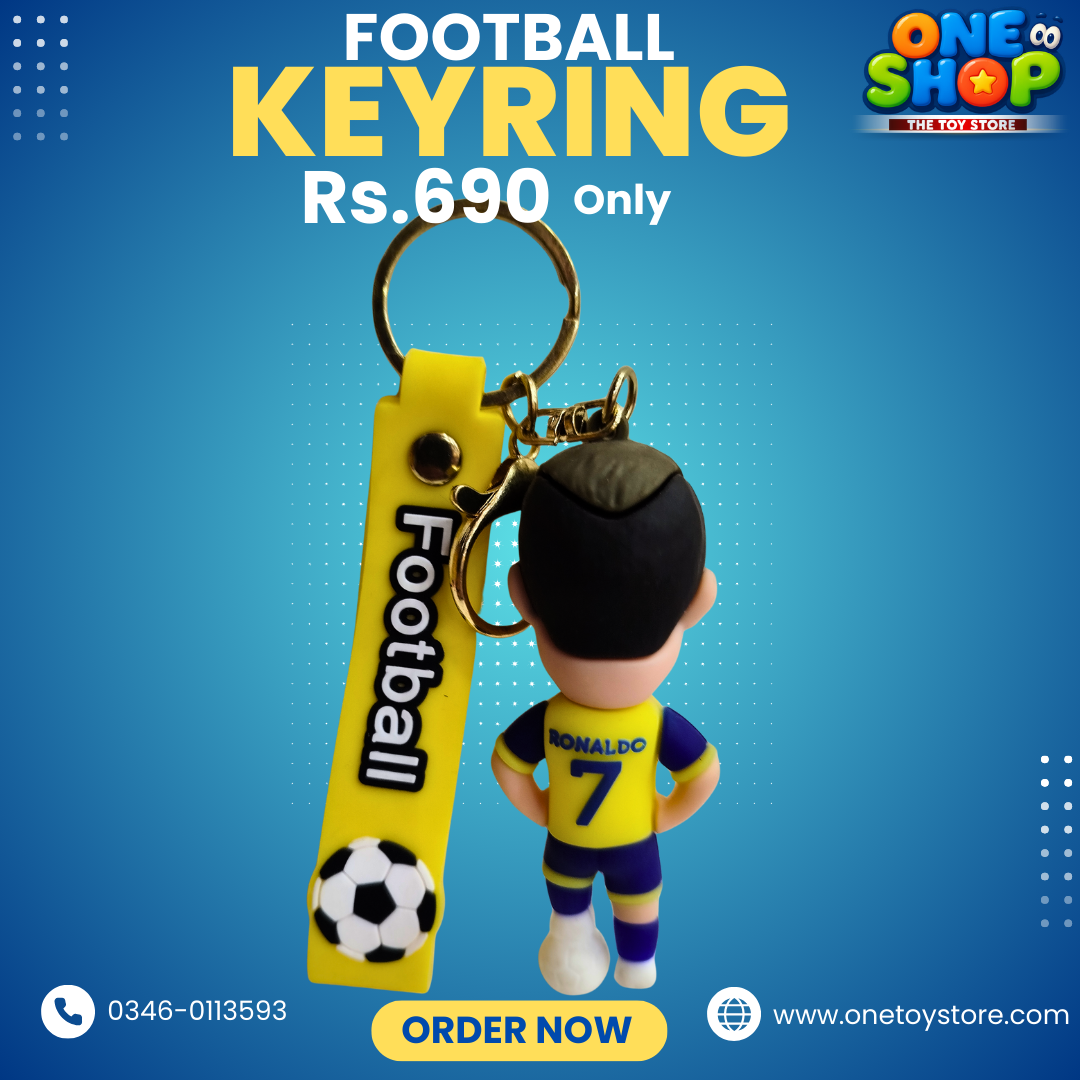 Football Player Keyring for Kids | No.7 Style Soccer Keychain with Strap | Cartoon Football Keyring for School Bags & Keys – Rs.690