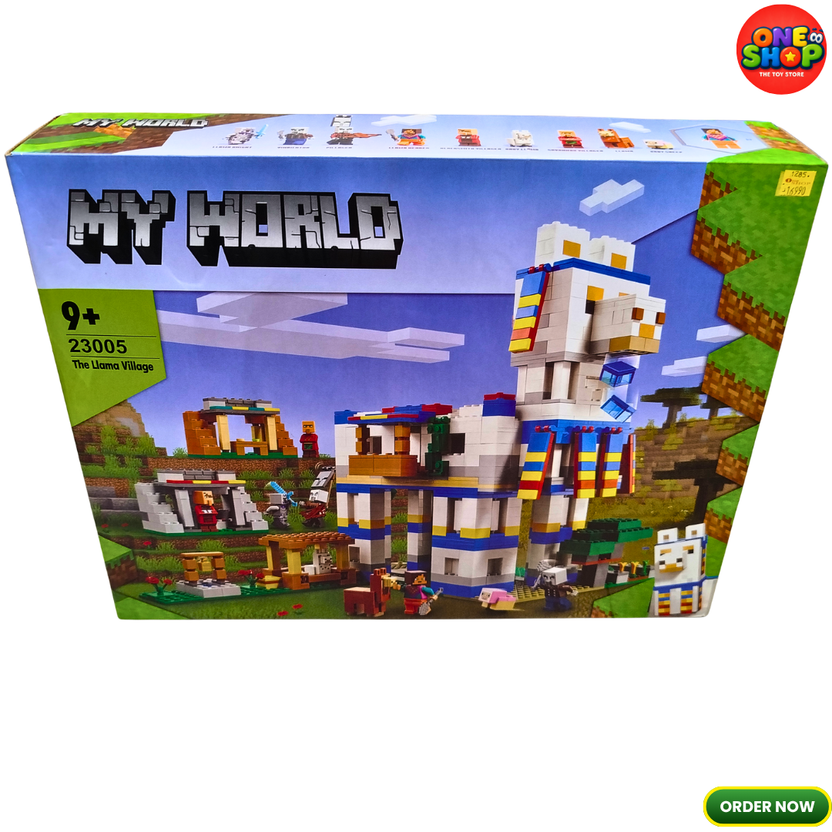 Minecraft-Inspired My World Llama Village Building Blocks Set – Creative Construction Toy with Llama House, Figures & Adventure Scene for Kids 9+ Main image