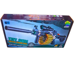 M416 Toy Gun for Kids – EVA Soft Bullet Blaster with Scope & Cartridge Belt | Safe Shooting Playset (Ages 6+)