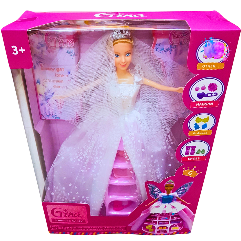 Gina Surprise Princess Doll Set – Elegant Bridal Doll with Accessories for Imaginative Play – Perfect Gift for Girls 3+ Main image