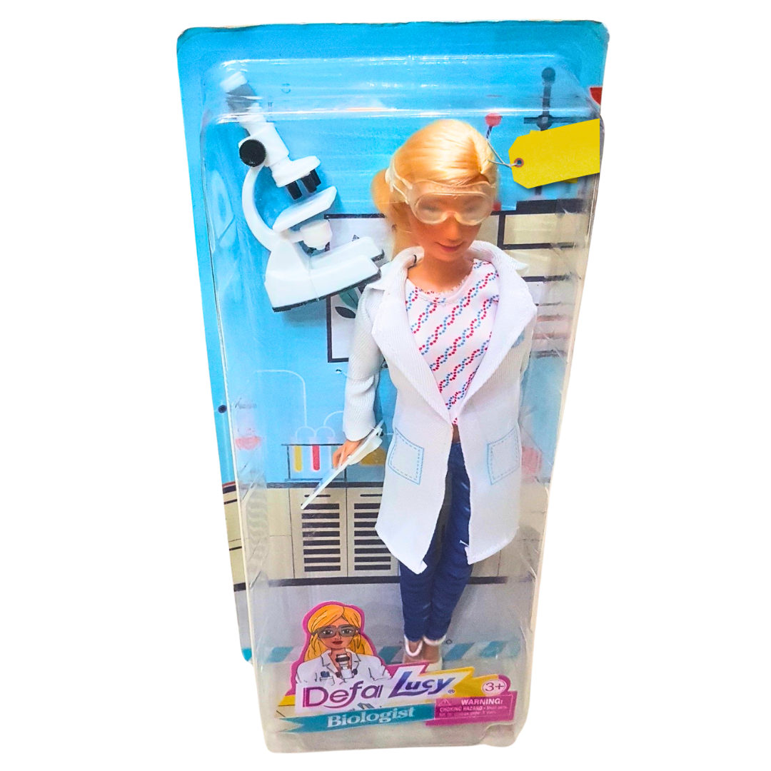 Defa Lucy Biologist Doll Playset – Science Doll with Lab Coat & Microscope – Inspiring Role-Play Toy for Kids (3+)