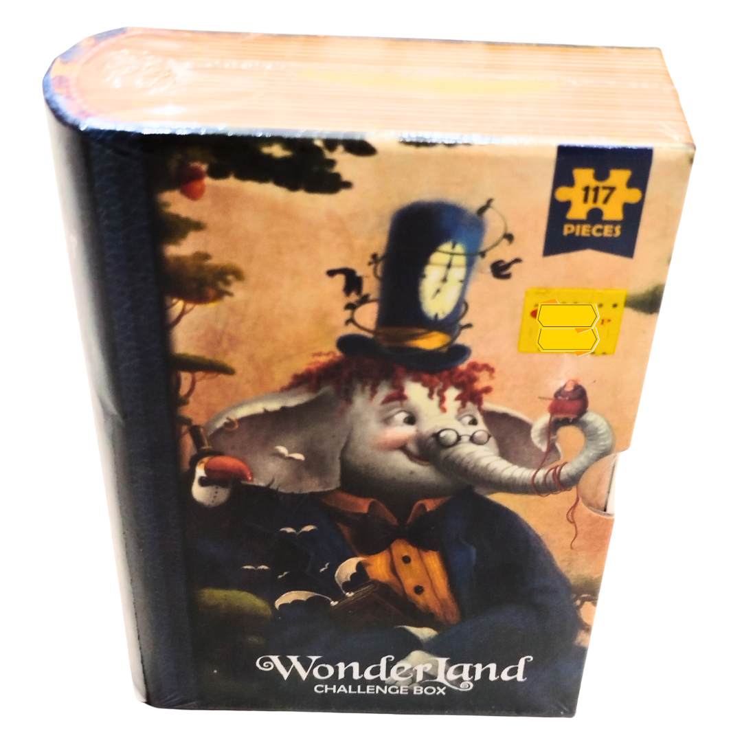 Wonderland Challenge Box – 117-Piece Elephant Puzzle for Kids in Book-Style Case
