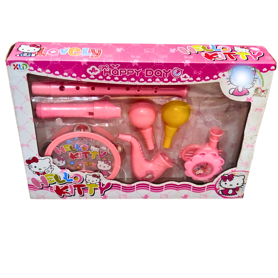 🎀 Hello Kitty Musical Instrument Toy Set for Girls – 7-Piece Pink Music Band Kit | Ages 3+