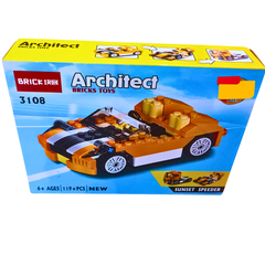 BRICKiNter Architeq Sunset Speedster 119-Piece STEM Building Set – Creative Construction Toy for Kids Ages 6+ | Bricks Toys Model 3108