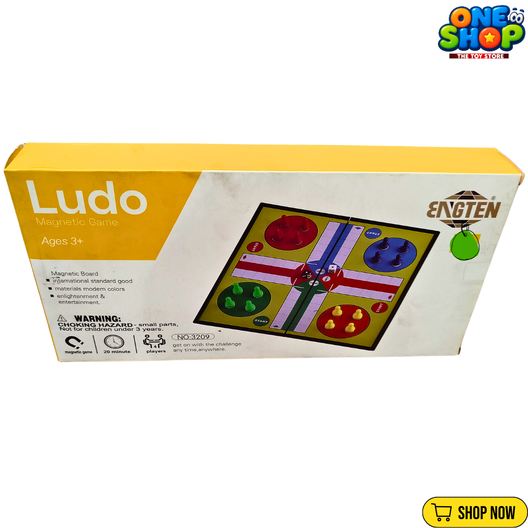 ENGTEN Magnetic Ludo Board Game for Kids & Family – Portable Foldable Travel Ludo Set with Magnetic Pieces | Educational Strategy Game for 2-4 Players Ages 3+