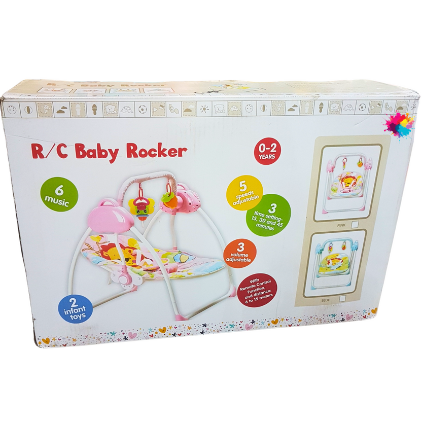 Remote Control Baby Rocker with Adjustable Speeds and Music - For Infants 0-2 Years Main image